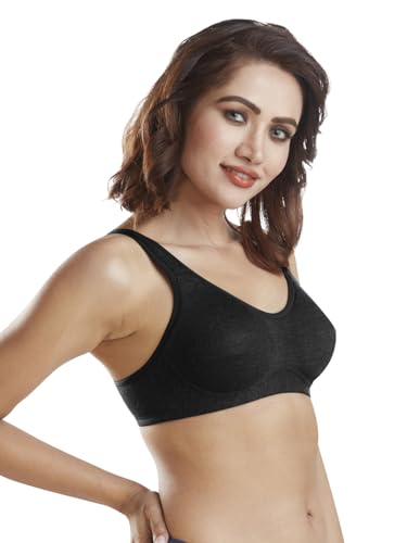 Image of SONARI Women's Cotton Polyester Lightly Padded Wire Free Seamless Bra Green