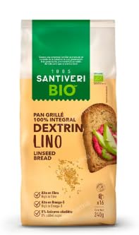 Pan Grillé Integral con Semillas de Lino, BIO, 240g, 100% Integral, Rico en Fibra y Omega-3