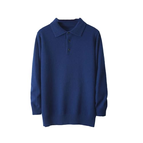 Men's 100 Percent Merino Wool Sweater Lapel Pullover Winter Cashmere Knitted Casual Tops
