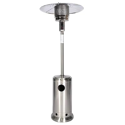 JS Ellie 46,000 BTU Outdoor Propane Patio Heater with Wheels, Propane Heater, Outdoor Heaters for Patio, Space Heater, Heater, for Patio, Party, Backyard, Garden Stainless Steel