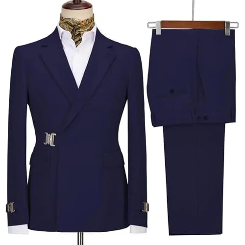 Men's Slim Fit 2-Piece Suit - Notched Lapel Blazer & Pants for Wedding & Party4