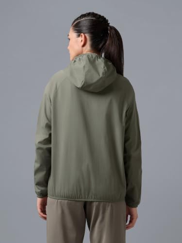 Image of TECHNOSPORT Women's Solid Slim Fit Hooded Jacket with TECHNOWARM+ | Full Zip Polyester Winter Jacket for Sports, Gym, Travel & Casual Wear | Long Sleeve Hooded Activewear with Moisture-Wicking Fabric