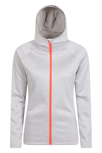 Preisvergleich Produktbild Mountain Warehouse Dynamic Chakra IsoCool-Damen-Hoodie Herbst Winterpullover, leicht, schnell trocknend, atmungsaktiv, transportiert Feuchtigkeit ab Reisen Hellgrau 30