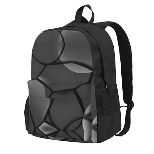 ZASJTO Mochila elegante com estampa abstrata Black Rock, mochila de viagem de grande capacidade para trabalho e aventuras ao ar livre