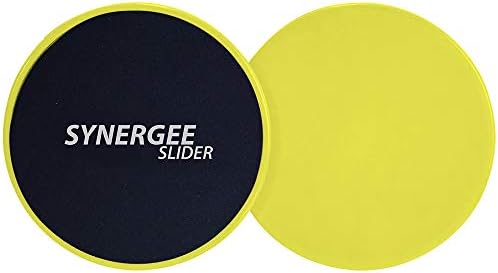 Synergee Core Sliders. Dual Sided Use on Carpet or Hardwood Floors. Abdominal Exercise Equipment