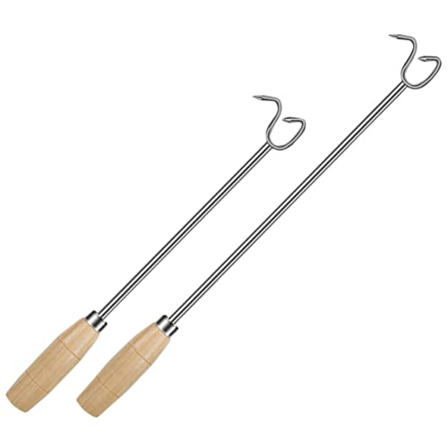 DECHOUS Meat Flipper Meat Hook Set Stainless Steel Bbq Turner Kitchen Supplies 2pcs