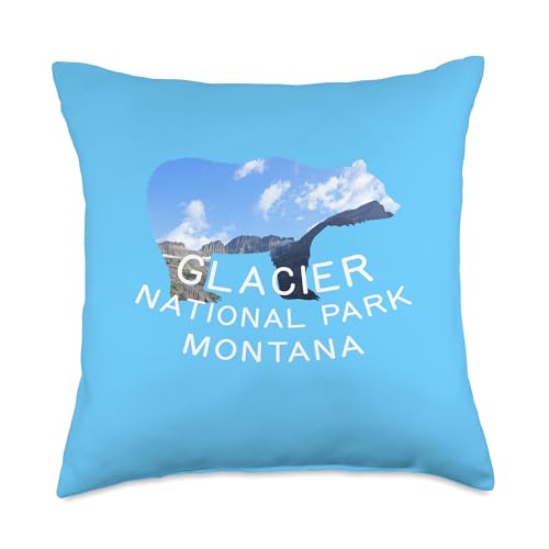 Glacier Montana grizzly bear NATIONAL PARK USA family trip Throw Pillow