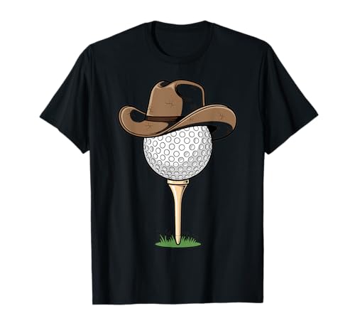 Cowboy Golf Ball Cartoon Western Rodeo Sports Design T-Shirt