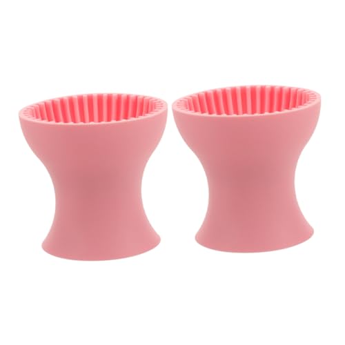 VALICLUD 2PCS Portable Silicone Makeup Brush Cleaner Cup Efficient Travel Tool for Thoroughly Cleaning and Storing Cosmetic Brushes Compact Design for