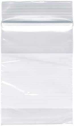 Plymor Zipper Reclosable Plastic Bags With White Block, 2 Mil, 2" x 3" (Pack of 500)