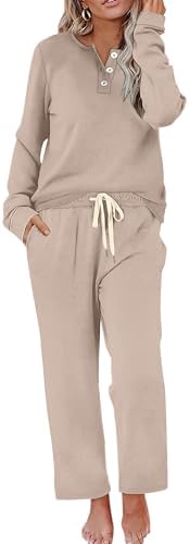WIHOLL Lounge Sets for Women Two Piece Outfits Button Down Sweats...