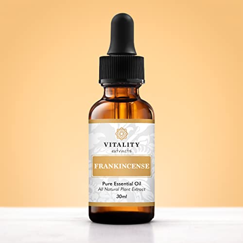 Vitality Extracts Frankincense Essential Oil - 30Ml, Boswellia Serrata, Aromatherapy, Skin Care, Natural Calm, Stress Relief, Yoga #TOP1