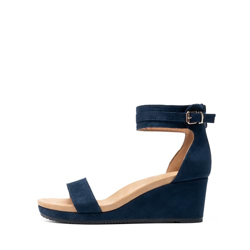 Image of DREAM PAIRS Women's Open Toe Buckle Ankle Strap Platform Wedge Sandals Summer Shoes.