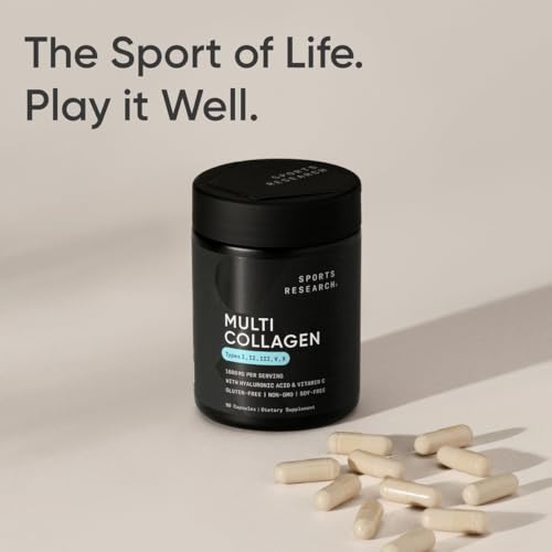 Sports Research FG395 Multi Collagen Pills (Type I, Ii, Iii, V, X) Hydrolyzed Collagen Peptides With Hyaluronic Acid + Vitamin C | Non-Gmo Verified & Gluten Free thumb #6