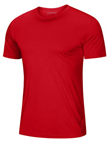 T-shirt sport homme rouge coupe ajustée XS pour gym et entraînement