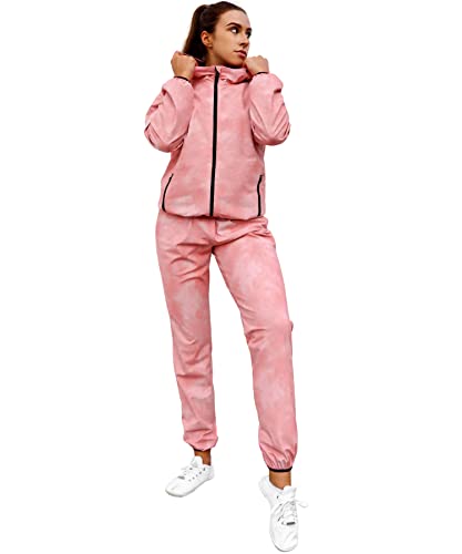 GALCHE Women's Sauna Suit 2-Piece Comfort Fit Jacket and Pants for Fitness Exercise (Pink, XX-Large) — view 2