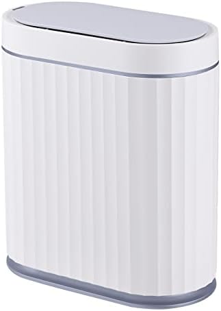 ELPHECO Bathroom Motion Sensor Trash can 2 Gallon Automatic Garbage Can, 8 L Slim Plastic Smart Trash Can with Lid, Commercial Intelligent Trash Bin for Bedroom, Bathroom, Kitchen, Office