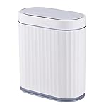 ELPHECO Bathroom Trash can Motion Sensor, Automatic Garbage can, Slim Plastic Smart Trash Bin with Lid, Commercial Intelligent Wastebaskets for Bedroom, Bathroom, Office, Grey, 2 Gallon