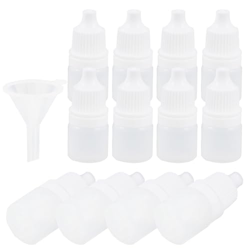 ULTECHNOVO 12 Frascos Cuentagotas de Plástico Blanco de 3 Ml Botellas Gotero Exprimibles Reutilizables Tapón Roscado Frascos Cuentagotas para Líquido Oftálmico Portátiles para Viaje y
