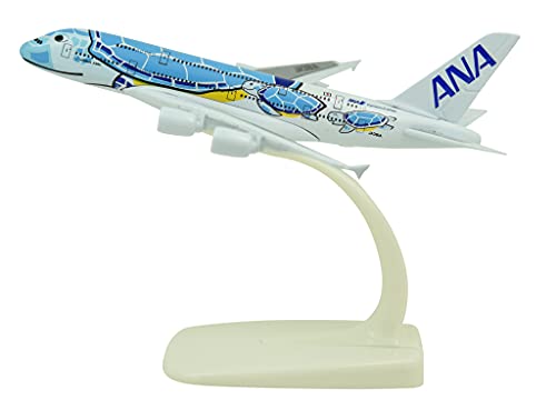 TANG DYNASTY(TM 1:500 15cm A380 ANA Sea Turtle Metal Airplane Model Plane Toy Plane Model (Blue)