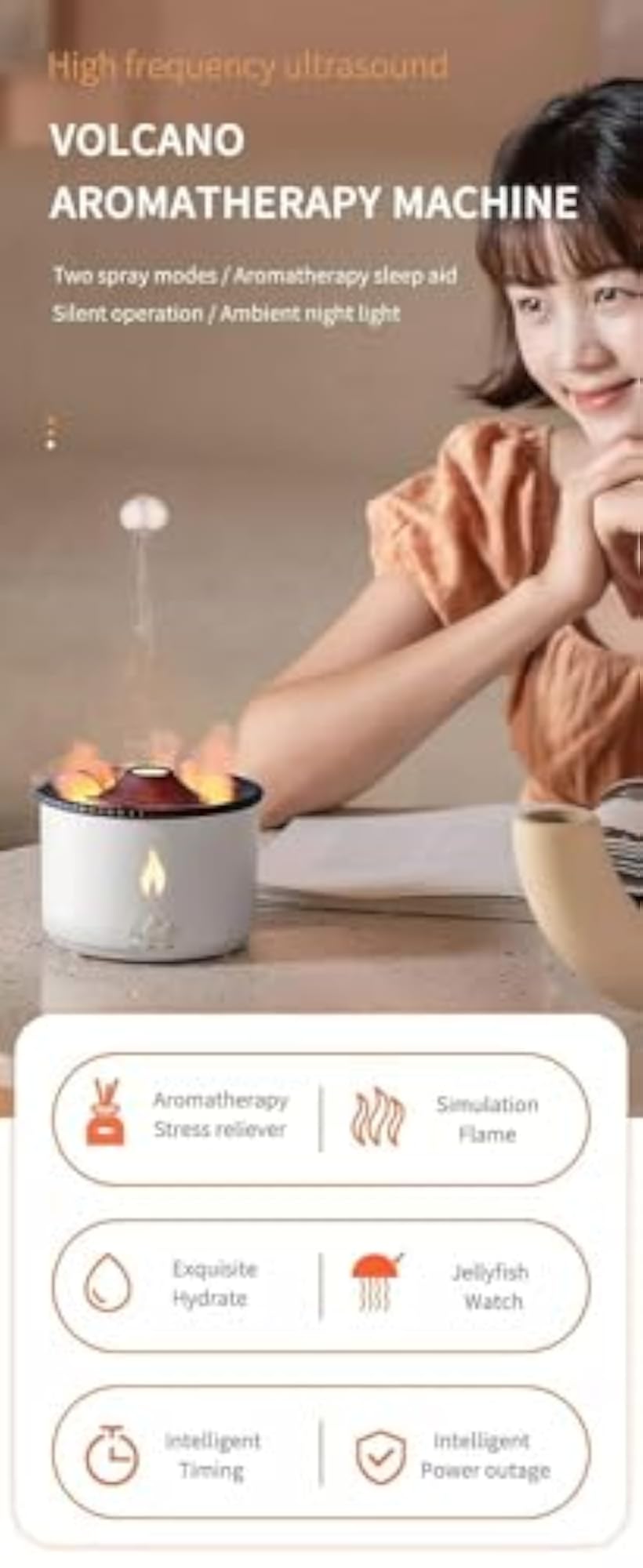 Flame Volcano Essential Diffuser, Aromatherapy for Home