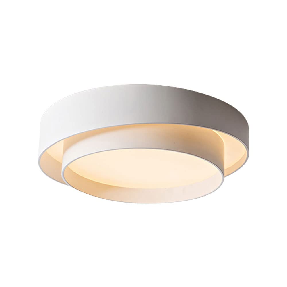 Lampada da soffitto dimmerabile 3000K-6000K, doppia plafoniera rotonda in ferro battuto, lampada da soffitto incorporata, lampada piatta con paralume in acrilico e Hungry Oh è la decorazione d