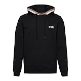 BOSS Herren Kapuzenpullover Kapuzenshirt Sweatshirt Iconic Hoodie, Farbe:Schwarz, Größe:L, Artikel:-001 Black