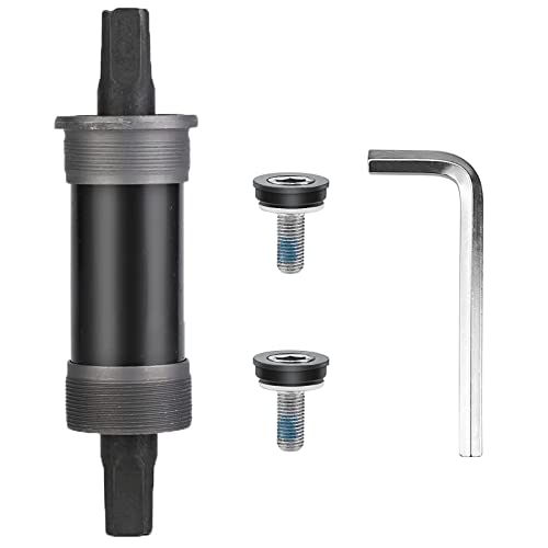 Homsyway Pédalier carré pour cartouche de vélo 68 x 122,5 mm, axe scellé Innenlager fuselé, manivelle avec clé hexagonale et vis étanches Cover