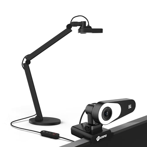 JOYUSING V600 12MP USB Document Camera with 40 LED Light, 4K Webcam with FPD Auto Focus, for Real-time Projection, Web Conferencing, Distance Learning, Remote Teaching - Mac, Windows, Chromebook