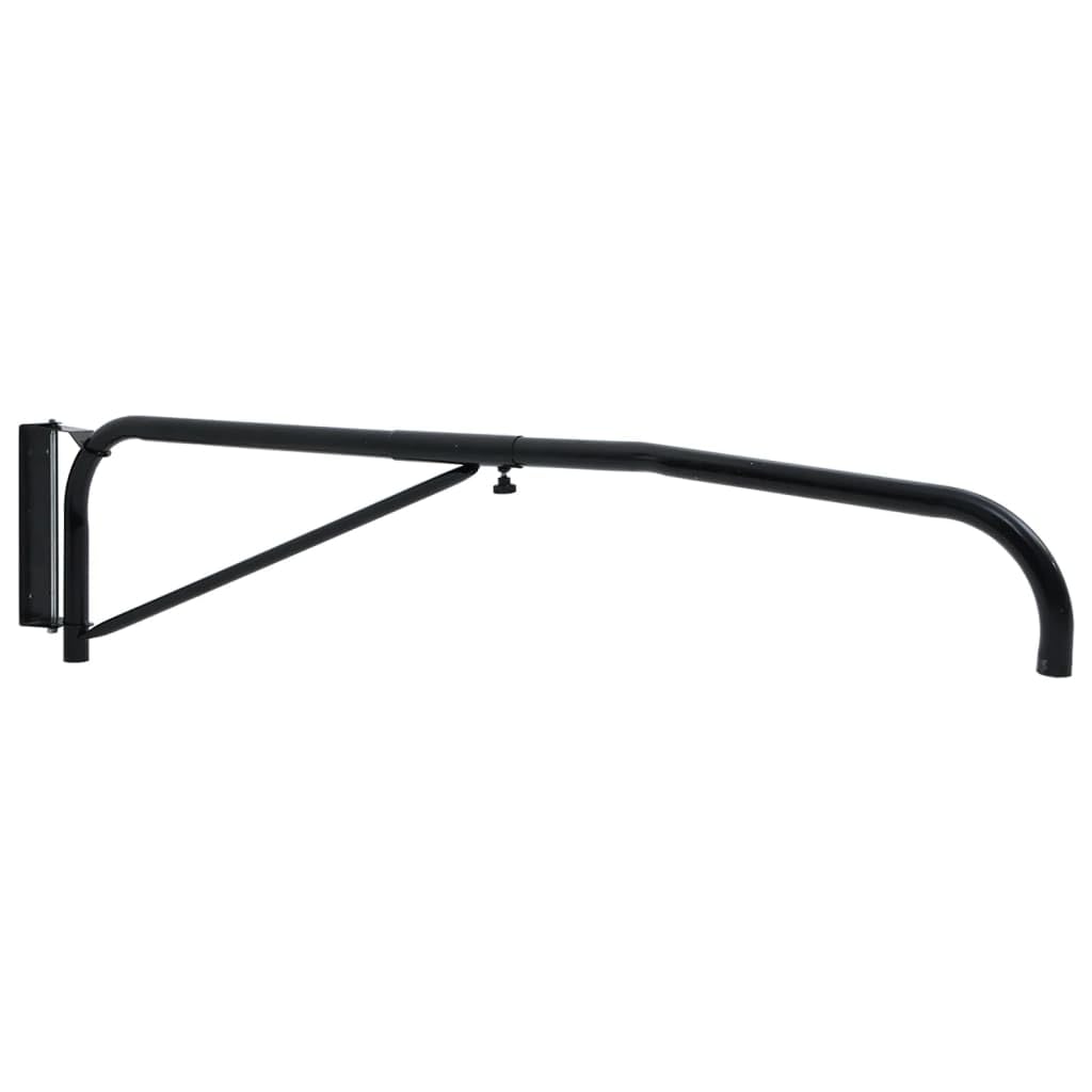 Soporte de manguera de montaje en pared, acero negro, giratorio