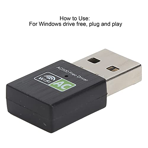 Dongle Wi-Fi USB AC600, adaptador WiFi de banda dupla 600 Mbps 2,4G/5G Receptor USB Ethernet Mini re