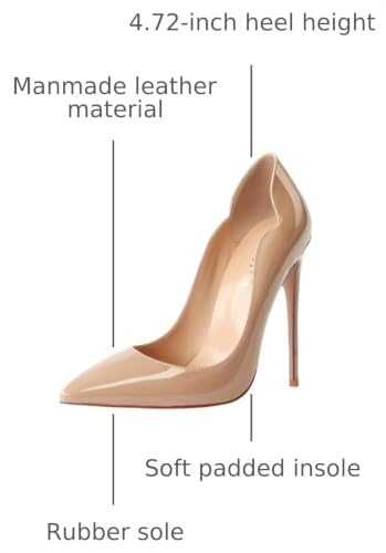 Image of COLETER Women's 4.72 Inch Pumps Pointed Toe Stiletto Evening Dress Shoes | Slip On Closed Toe Formal Dress Shoes, Elegant Stilettos for Office Business Casual Wedding Evening Prom Club Party