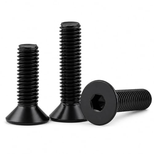 Image of By inchVP INDUSTRIES inch (Pcs-15) M8x80 mm Allen CSK Head Screw Black Zinc Plated High Tensile | Countersunk Screw for Modular Furniture, Wooden Work, Electrical Fittings, DIY & Industrial Use