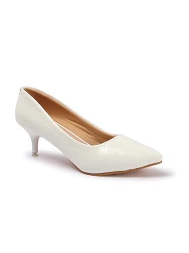 Image of Carlton London Women Stylish Slipon Pump Shoes with Stiletto Heels, Pointed Toe I Perfect for Office, Party and Formal Occassions