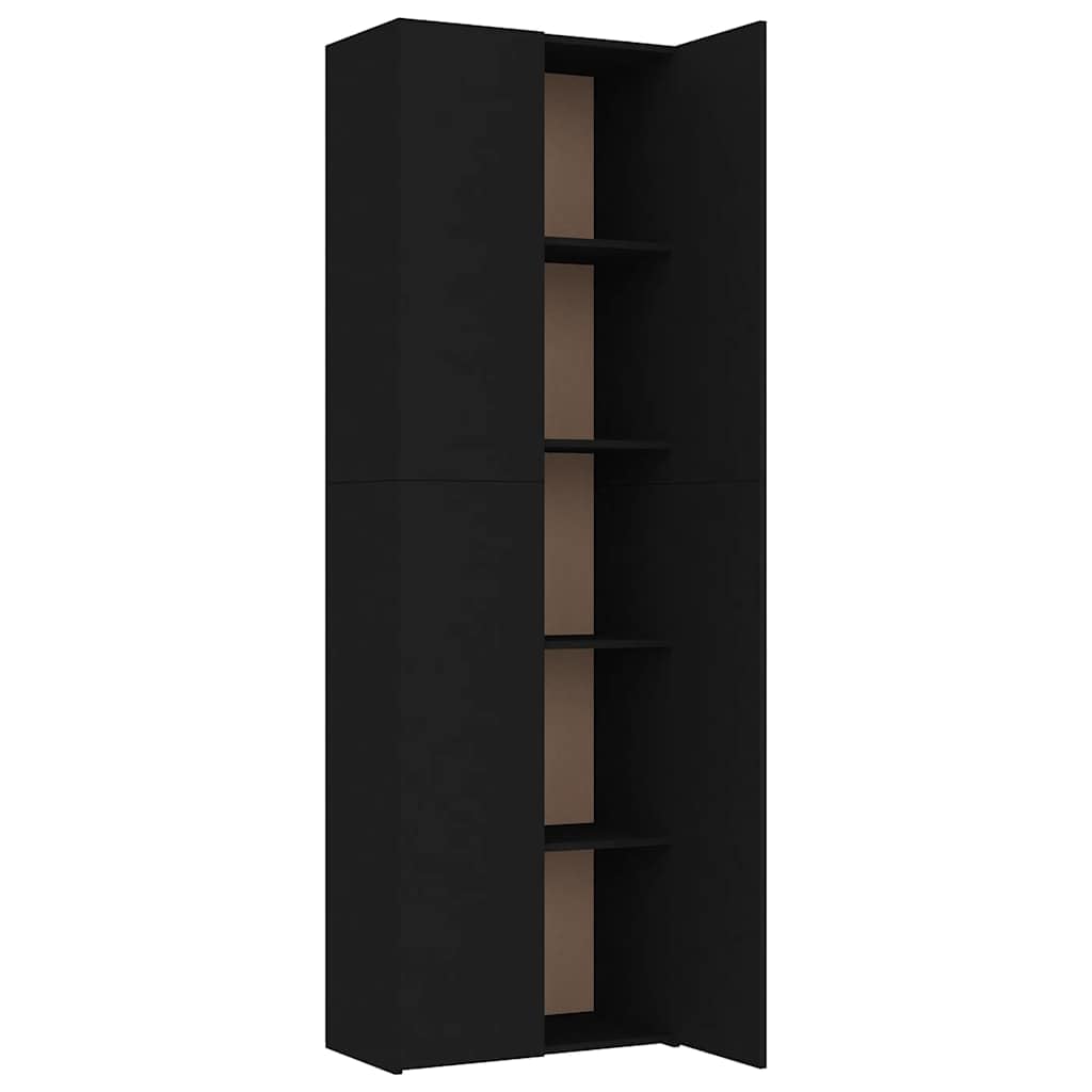 vidaXL Armario Oficina de Contrachapada Mobiliario Archivador Diseño Elegante Estilo Minimalista Clasificación Organizada Archivos Negro 60x32x190cm