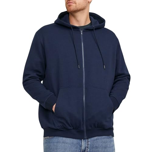 JACK & JONES Male Kapuzenpullover mit Reißverschluss Einfarbig...