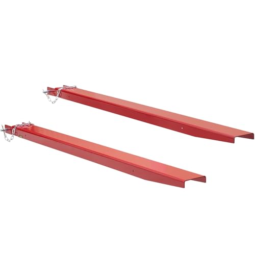 VEVOR 2er-Set Gabelverlängerungen 1840 mm Zinkenverlängerung 1,815 Tonnen Tragfähigkeit Gabelzinken Q235 Kohlenstoffstahl einteiliges Design Palettengabelverlängerung Kompatibel mit 106 mm Gabeln