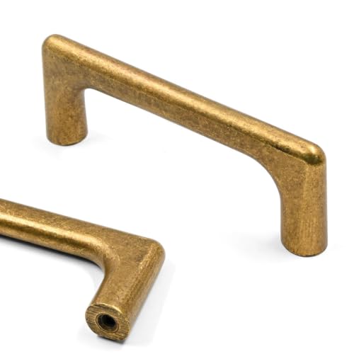 Image of Asidrama 6 Pack 3 Inch(76mm) Antique Brass Cabinet Pulls Vintage Retro Cabinet Handles Cupboard Handles Kitchen Cabinet Hardware for Cupboard Drawer Pulls