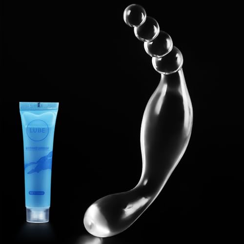 Double-Ended Anal Dildo Anal Plug G-spot Prostate Massager for Beginners (A Transparent)