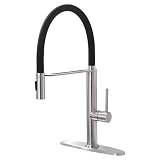 Deseegoal Kitchen Faucet with Silicone Tube, Single Handle Sink Faucet, 360° Rotatable High Arc Sing