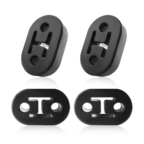 Wevdn 4 PCS Car Rubber Exhaust Hanger, Heavy Duty Insulated Exhaust Bracket with 2 Holes 0.47 Inch (12mm), Adjustable Exhaust System Muffler Shock Absorbent Bracket Mount for Cars