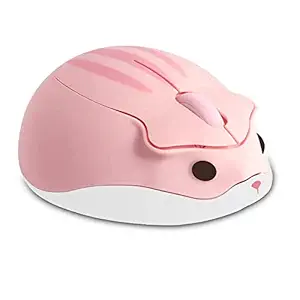 Wireless Mouse Pink Bluetooth Cute Hamster Shape Kawaii Portable Silent Lightweight Quiet Cordless Gaming Mice for PC Laptop Computer Mac iPad Pro MacBook Pro/Air Kids Women Men Gift(No Receiver)
