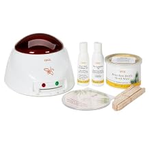 GiGi Brazilian Hard Wax Kit At-Home Hair Removal Waxing Kit for Women with Wax Warmer, Applicator Sticks & Pre/Post Wax Care - Ideal for Face & Body