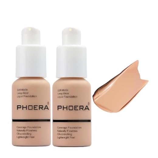 2 Pack PHOERA Foundation,Full Coverage Concealer Flawless Soft Matte 24HR Oil Control Liquid Foundation Makeup .(104 Buff Beige）