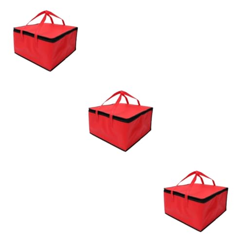NOLITOY 3 Pcs Insulation Large Insulated for Food Transport Portable Heater Pizza Carrier Cooler Tote Food Insulation Commercial Aluminum Gadgets
