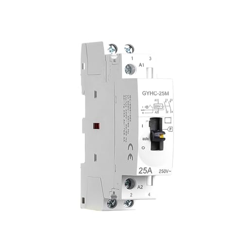 Contacteur modulaire domestique 2P 25A 2NO sur Rail Din pour commande manuelle 220V