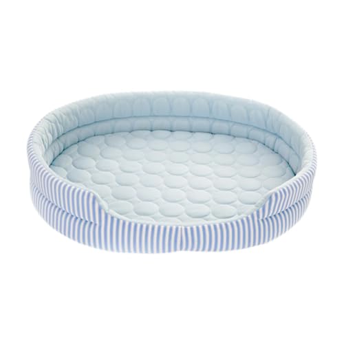 MagiDeal Cama para Gatos para Verano, acogedora y Redonda, para Dormir en Verano, súper Suave para Perros pequeños, Gatos de Interior, Azul