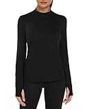 COOrun Women's Micro-Fleece Thermal Mock Neck Long Sleeve Running Hiking Shirt Workout Tops with...