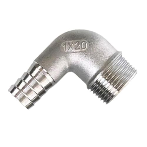 Coude 90 mâle BSPT tuyau inox raccord fileté 3/4 1,6 MPa 200 C