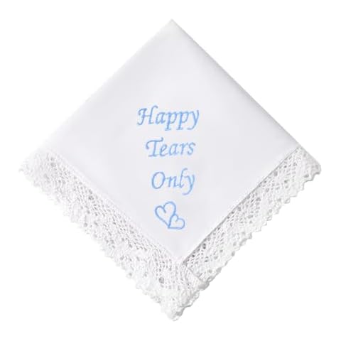 HOULIFE Lace Wedding Handkerchief with Embroidery Cover